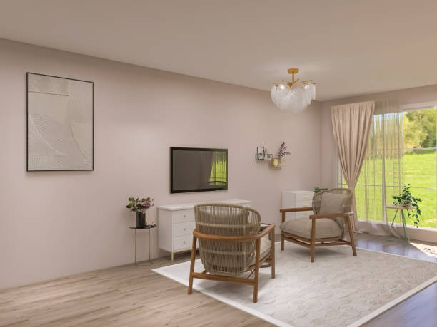 istock Living room interior 3d render, 3d illustration 1482265413