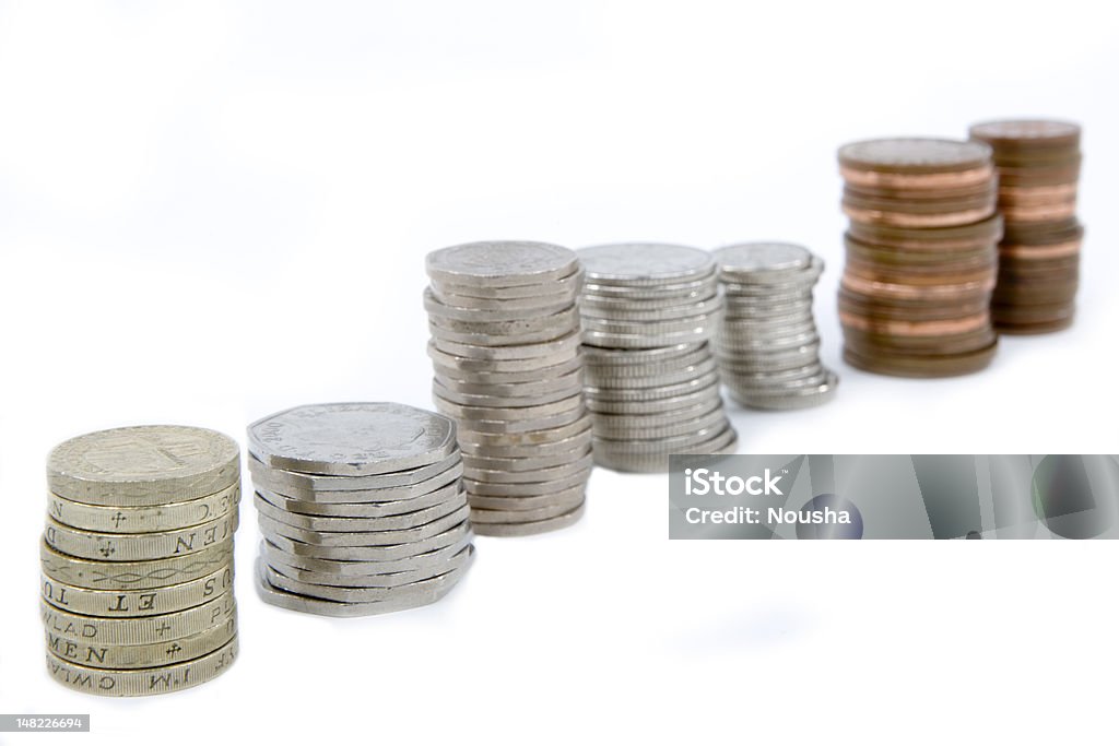Montones de British monedas - Foto de stock de Ahorros libre de derechos