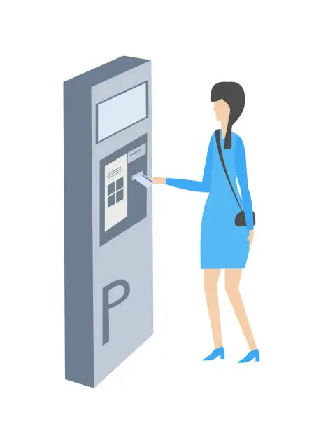 Vector illustration of Contactless parking payment.