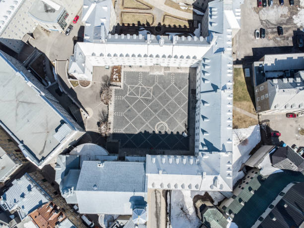 istock Aerial view of Quebec Petit Seminaire courtyard 1482272062