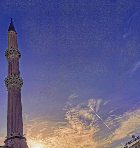 istock The sonic jet in the clouds behind the Mosque 1482275469