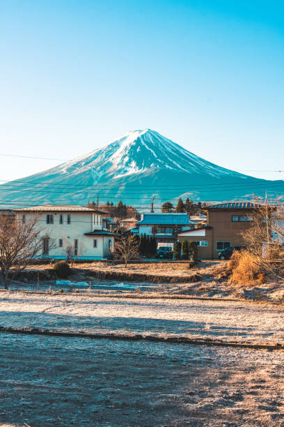 Fuji mountain view from Japanese countryside town Fuji mountain view from Japanese countryside town world nature heritage stock pictures, royalty-free photos & images