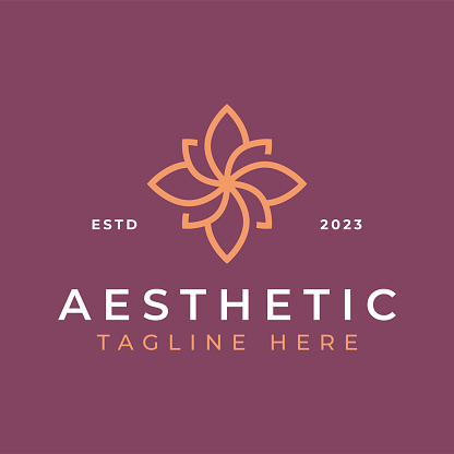 Aesthetic Nature Floral Feminine Beauty Sign Symbol Business Ornate Outline Logo