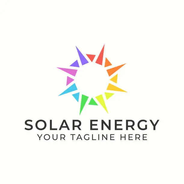 Vector illustration of Business Colorful Circle Sign Symbol Solar Energy Teamwork Society