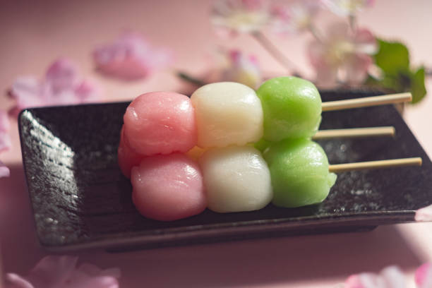 istock Close-up of three-colored rice dumplings 1482280884