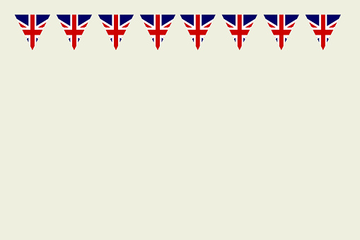 Coronation celebration UK Union Jack flag background vector illustration