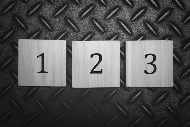 istock Number 123 and checkered steel plate background 1482283487