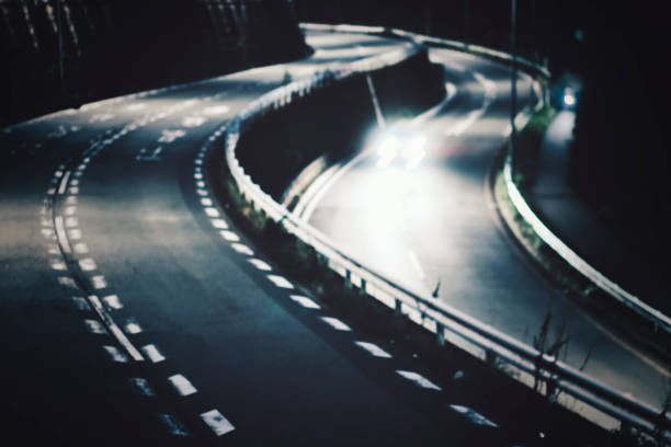 car driving on curved road