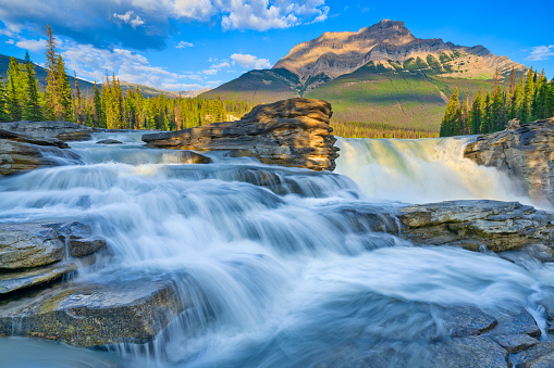 Athabasca Falls along the Icefields Parkway in Jasper National Park