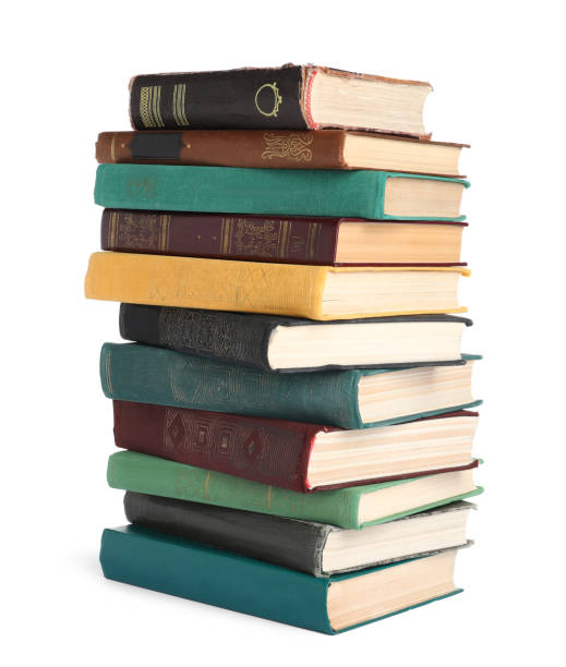 istock Stack of many old hardcover books isolated on white 1482285951