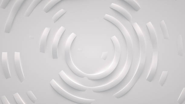 istock Concentric circles, rings on the surface. Bright, milky radio wave abstract background 1482290950