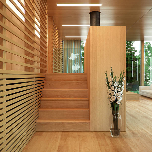 Maison moderne, lambris en bois - Photo