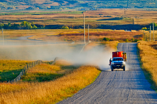 Rural highway in Southern Alberta Canada