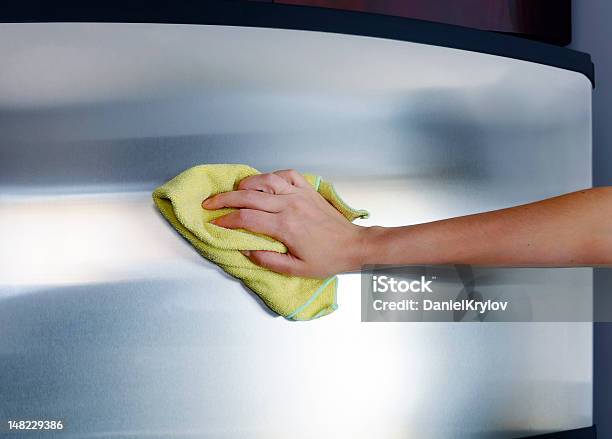 Polishing Stainless Steel Stock Photo - Download Image Now - Cleaning, Stainless Steel, Refrigerator