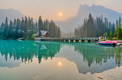 Emerald Lake located in Yoho National Park in the Canadian Rockies