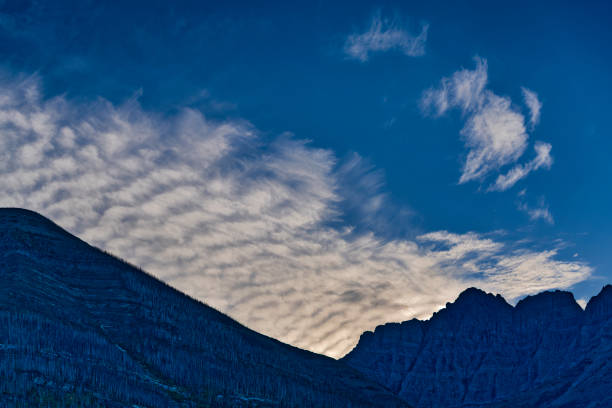 Rocky Mountain views and cloudscape in Waterton National Park in Alberta Canada