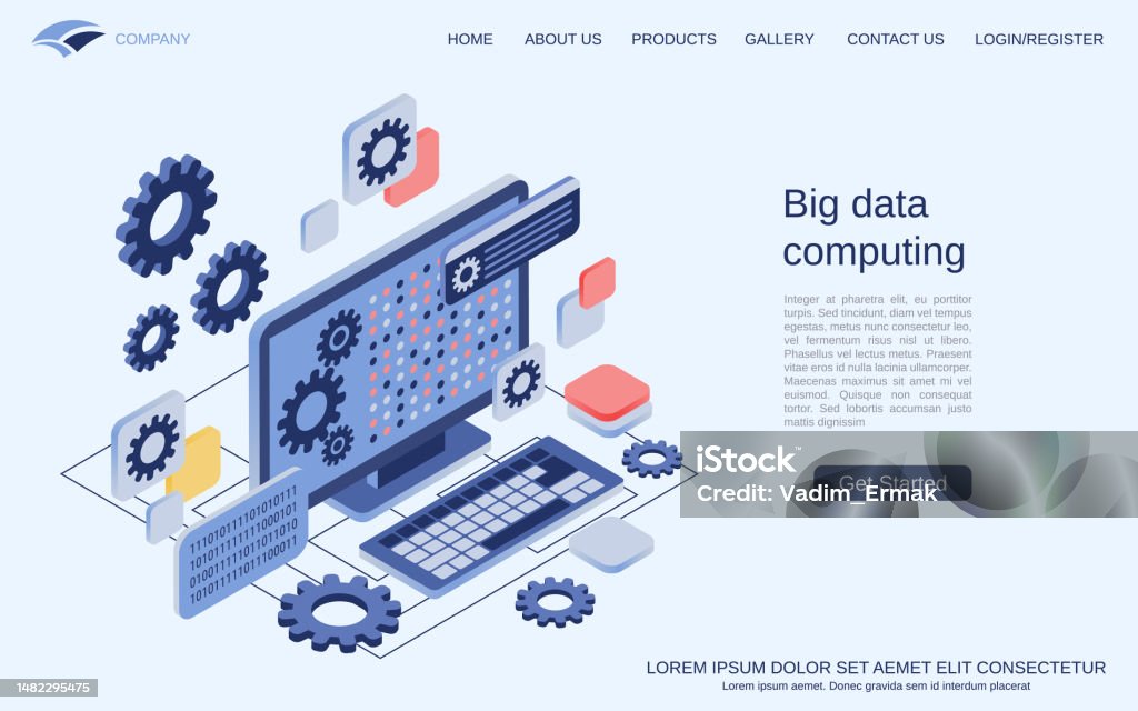 Big Data Computing Digital Technology Modern 3d Isometric Vector ...