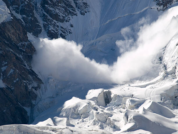 istock An avalanche in motion in the icy wind 148229593