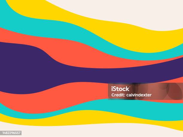 Wave Colorblock Background Background Color Waves Stock Illustration - Download Image Now ...