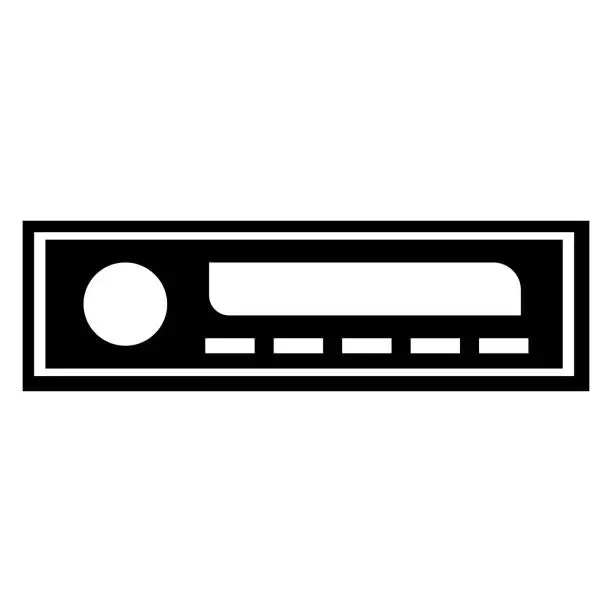 Vector illustration of car radio, icon, vector illustration eps10