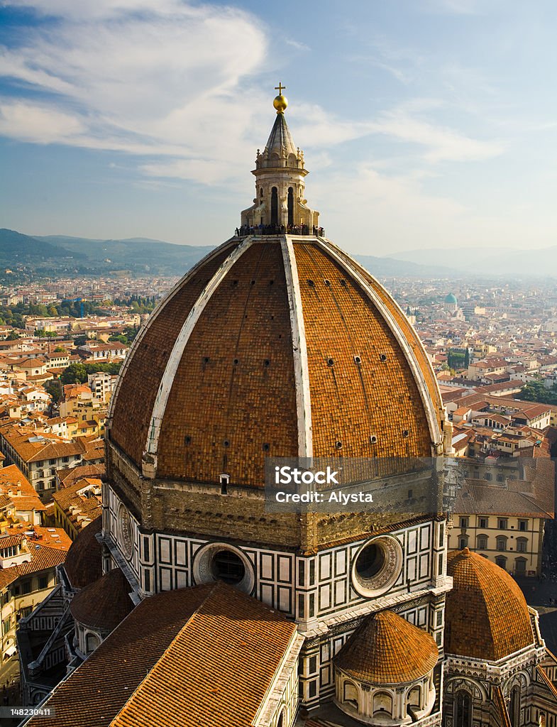 Duomo Florence Italy Duomo taken from the Tower with teh city of Florence, Italy in the background Architectural Dome Stock Photo