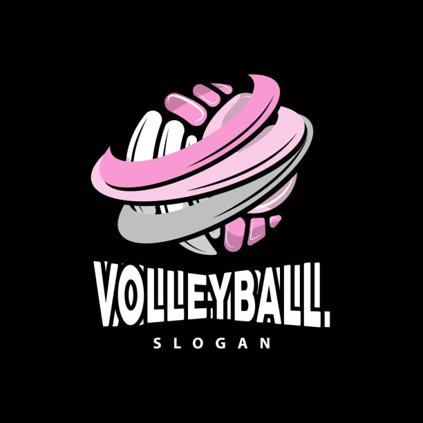 illustrations, cliparts, dessins animés et icônes de volleyball , sport design simple, vecteur de tournoi sportif mondial, icône de symbole d’illustration - volleyball silhouette volleying beach volleyball