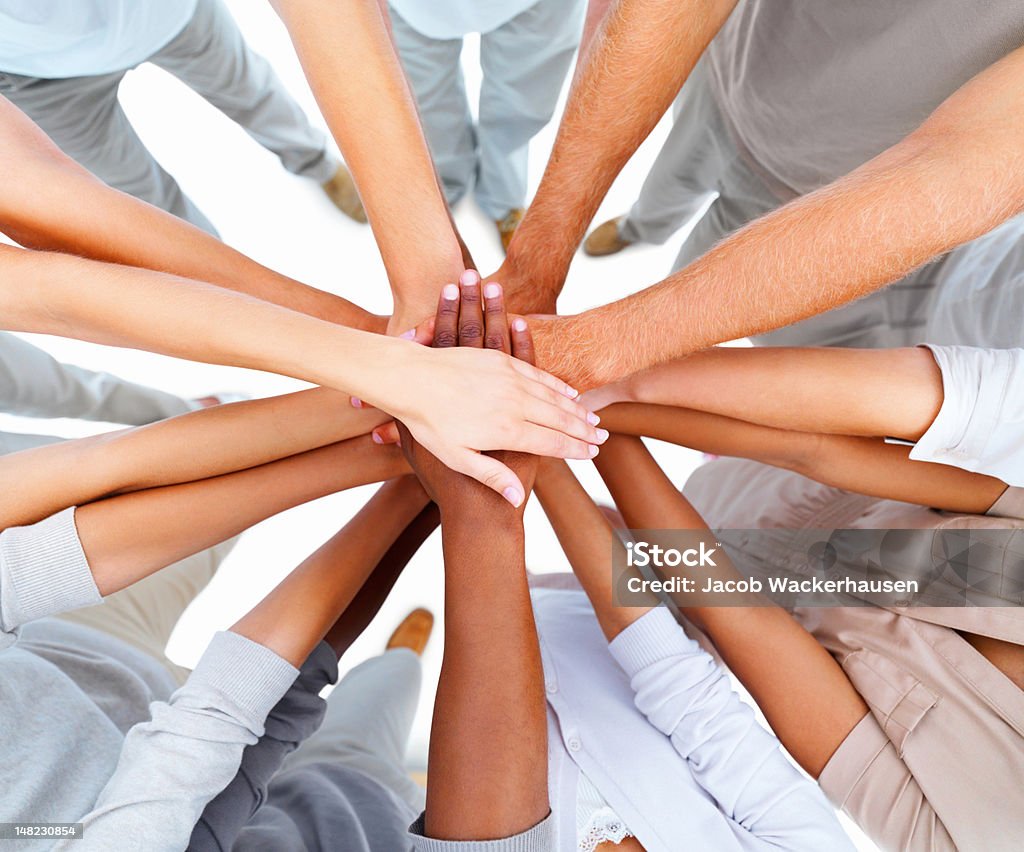 Human hands showing unity Sea Of Hands Stock Photo