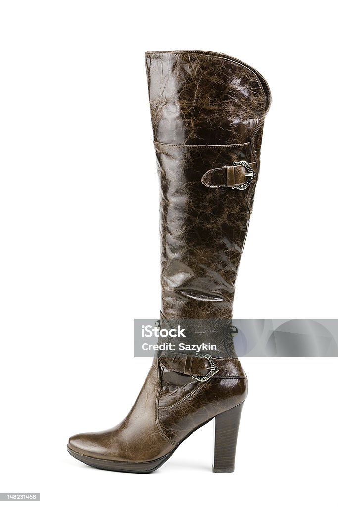 High boot High boot, isolated on white Autumn Stock Photo