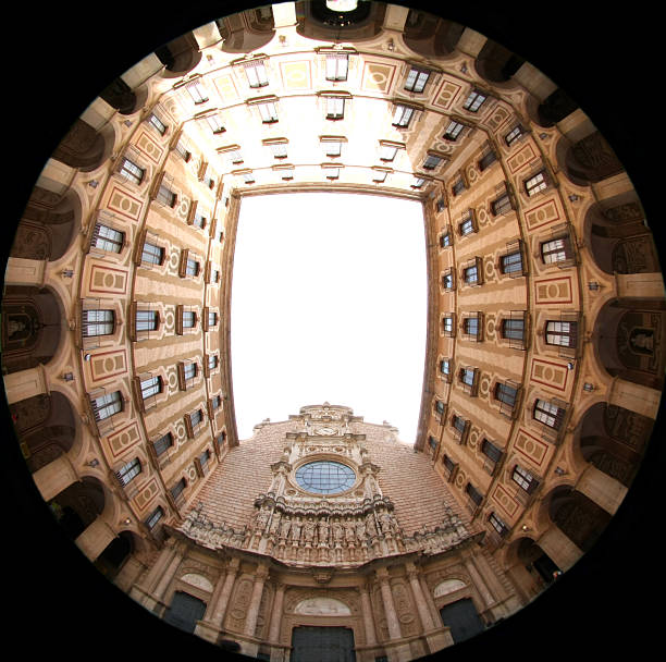 istock Montserrat Monastery in fish eye 148231577