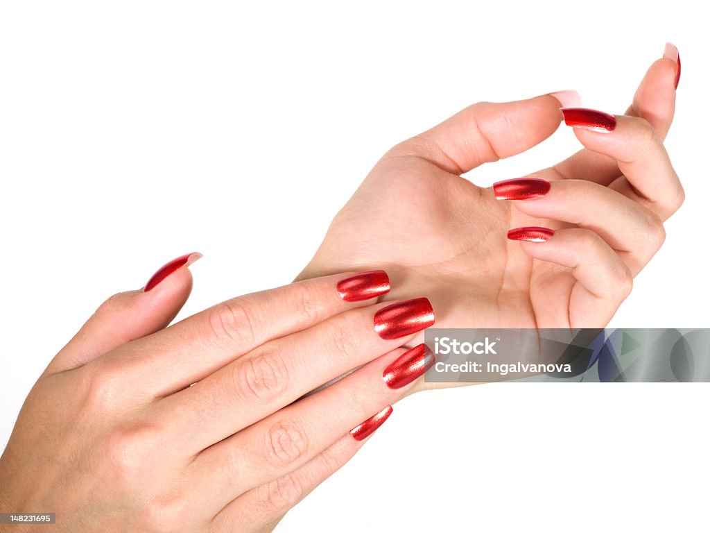 Manicured hands, with polished nails Woman hands with manicured nails Adult Stock Photo
