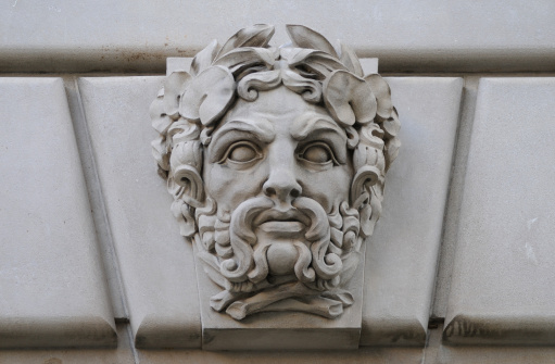 Sculpture on the wall - architectural element of the tenement taken in Washington DC