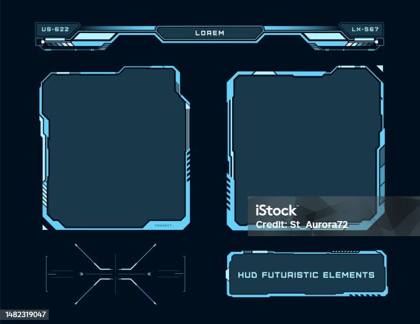 Tech Look Ui Futuristic Ui Windows Target And Header High Tech Elements For User ...