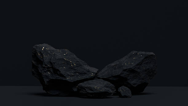 istock Luxury mockup  podium stone with golden marble texture for branding and packaging presentation. Black and gold natural pedestal. Cosmetic and fashion concept.  3d render. 3d illustration. 1482319066