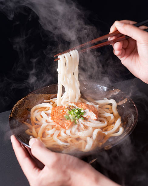 Hot japanese noodle stock photo