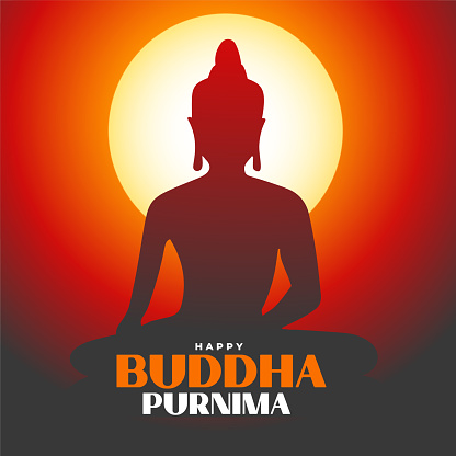 Elegant Buddha Purnima Greeting Background For Meditation And Worship ...