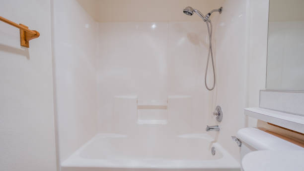 istock Clean White Bathroom and Bathtub 1482326290