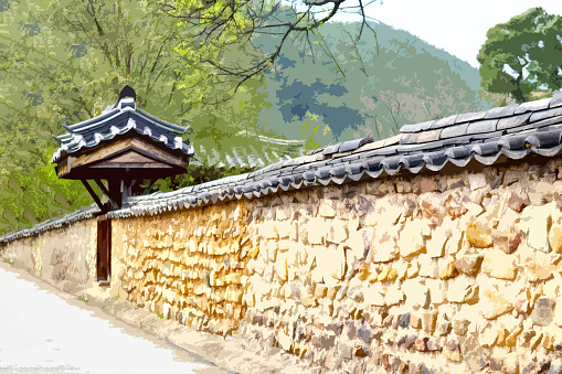 the walls of traditional houses in Korea