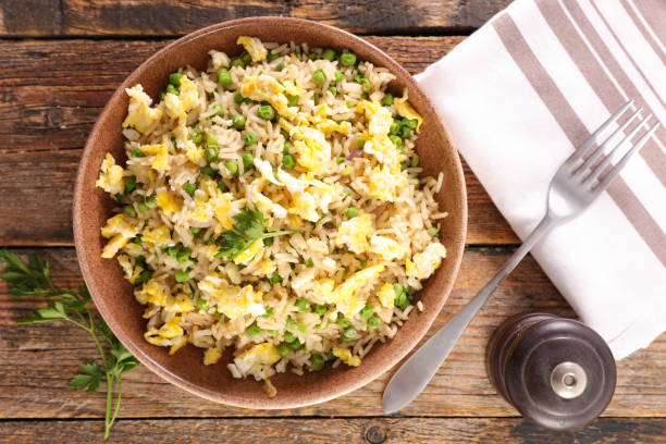 fried rice with chicken and vegetables