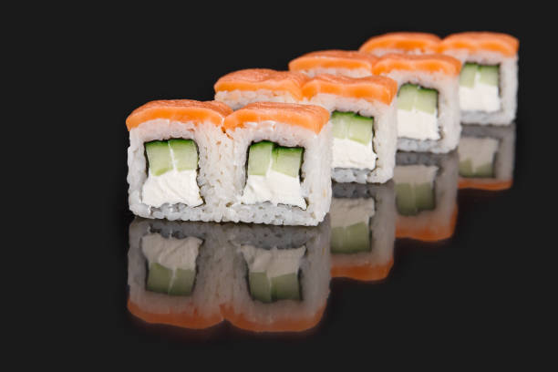 istock Japanese food menu. roll PHILADELPHIA WITH SALMON 1482330163
