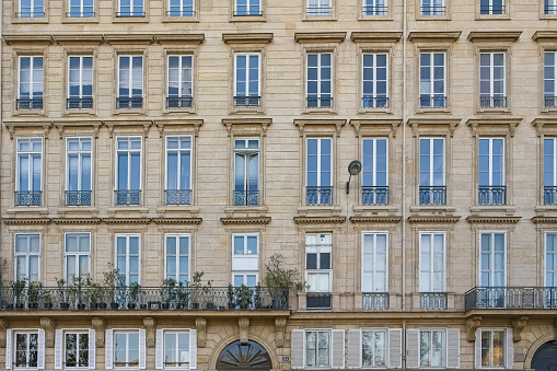 Classical french architecture with stone facades