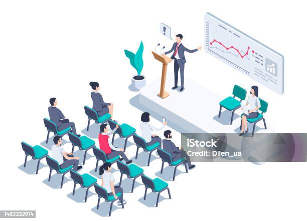 Ilustrații de stoc cu Conferință - Descarca imaginea acum - Seminar, Proiecţie izometrică, Ilustraţie