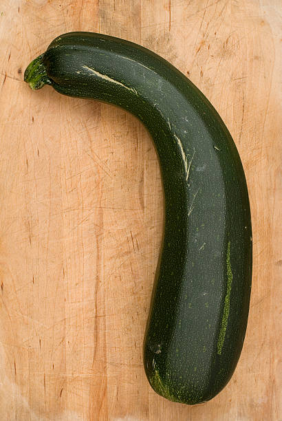 Zucchini on Cutting Board stock photo