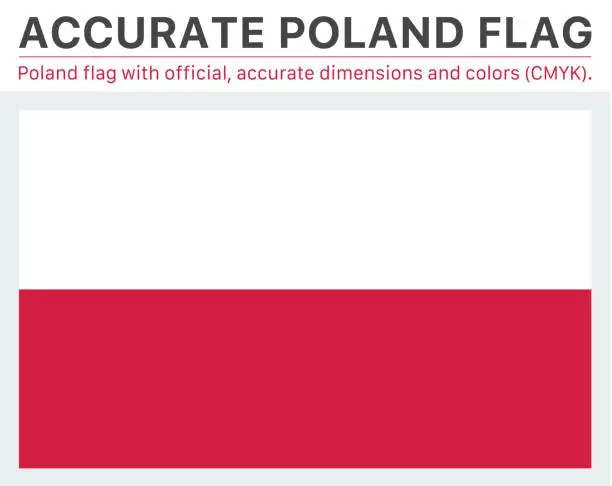 Vector illustration of Polish Flag (Official CMYK Colors, Official Specifications)