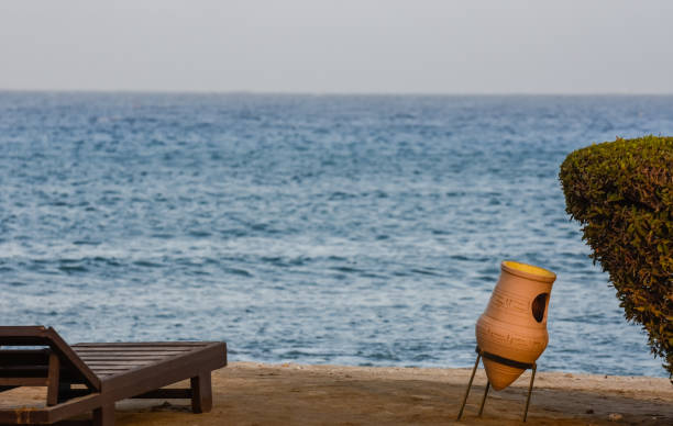istock clay trash can and a shrub with a sunbed on the red sea 1482335943