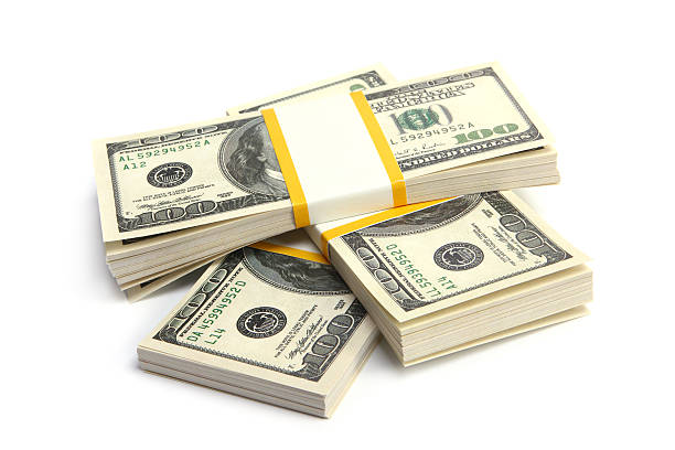 Stack of dollars stock photo