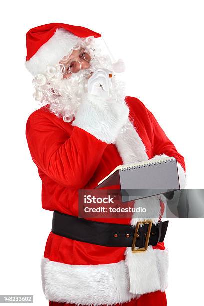 Santa Thinking Stock Photo - Download Image Now - Ballpoint Pen, Christmas, Contemplation