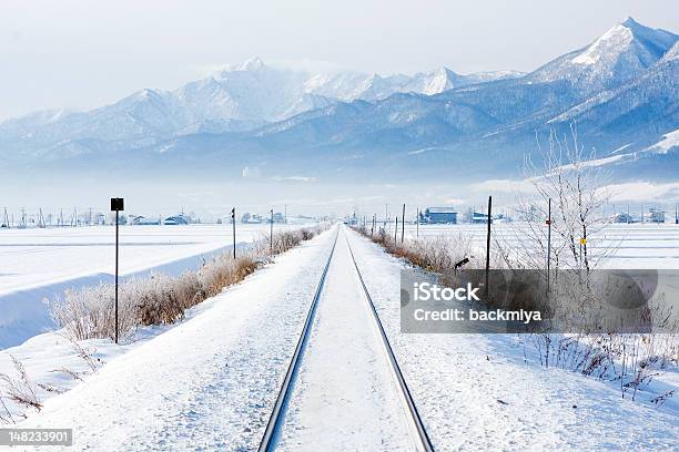 Winter Railroad Stock Photo - Download Image Now - Hokkaido, Snow, Railroad Track