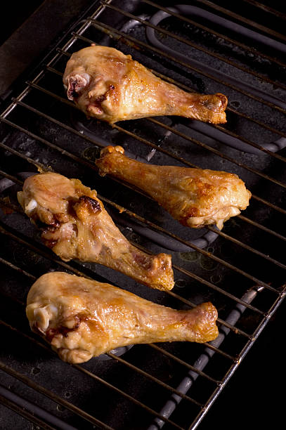 chicken on grill stock photo