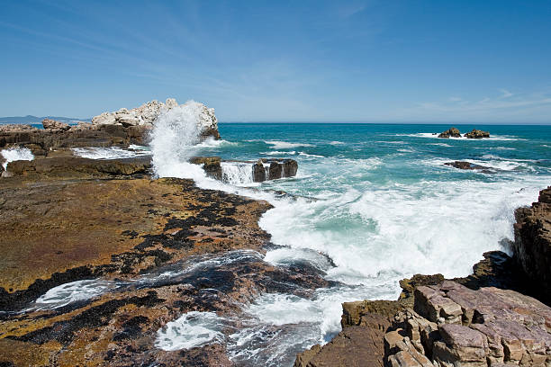 Coastline sea view Hermanus stock photo