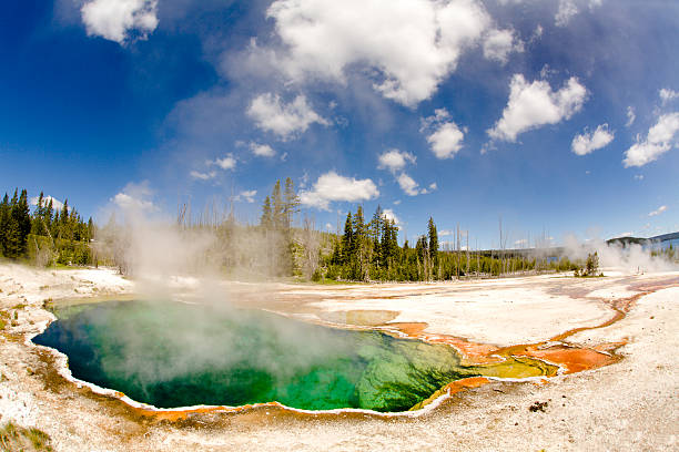 Abyss Pool in Yellowstone National Park stock photo
